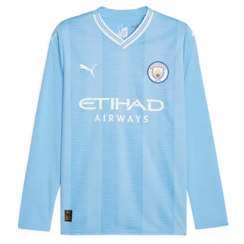 Camiseta Manchester City 1ª 2023/2024 Manga Larga