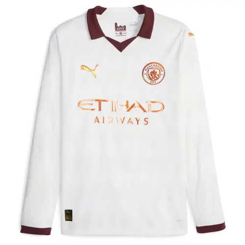 Camiseta Manchester City 2ª 2023/2024 Manga Larga